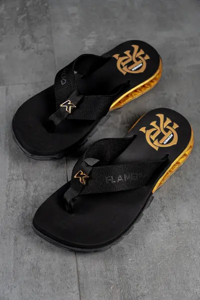 Sandália Kenner Original Rakka Flamengo  Preto Dourado